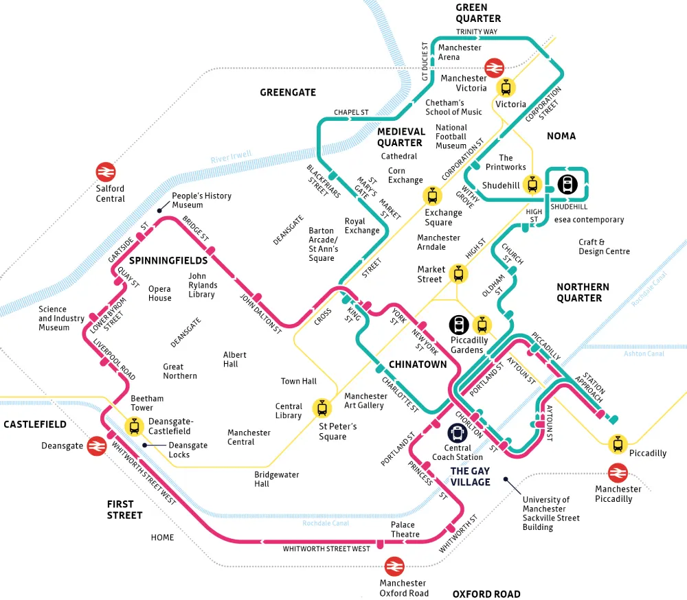 manchester free bus map